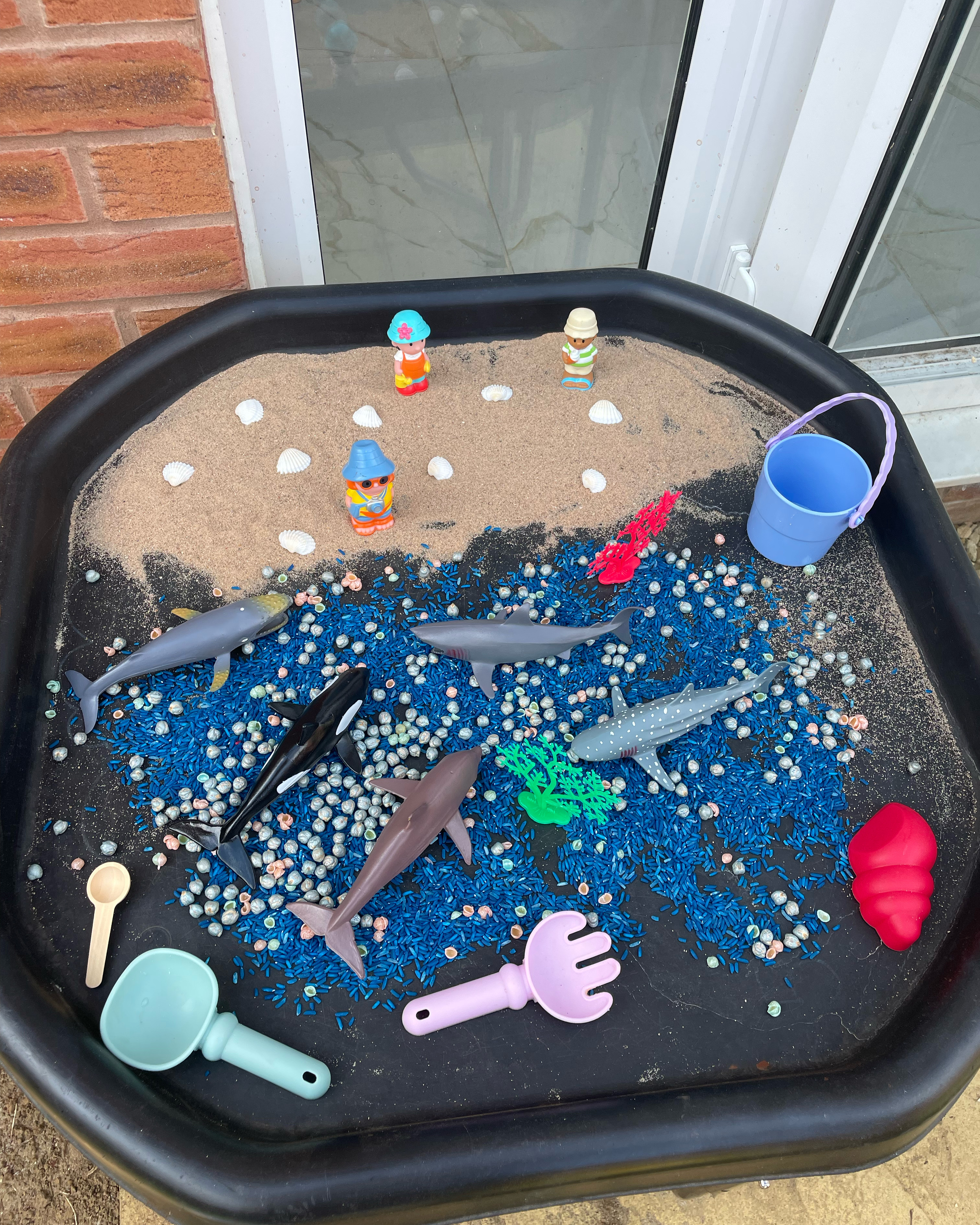 Seaside Themed Tuff Tray for Early Years